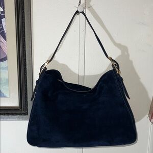 Elegant Navy Suede Women's Bag